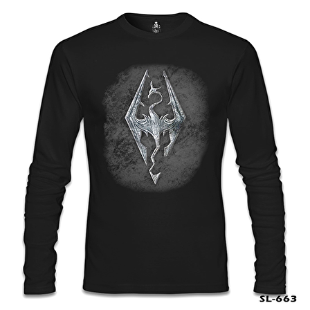 Skyrim - Dragon Siyah Erkek Sweatshirt