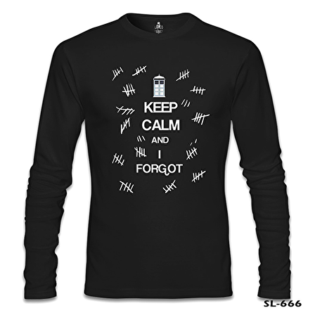 Doctor Who - Keep Calm and i Forgot Siyah Erkek Sweatshirt