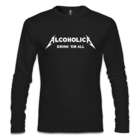 Alcoholica Siyah Erkek Sweatshirt