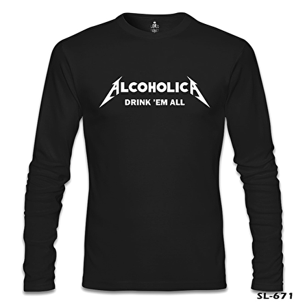 Alcoholica Siyah Erkek Sweatshirt