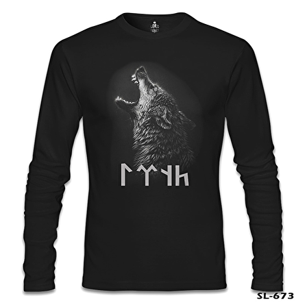 Göktürk Kurt Siyah Erkek Sweatshirt