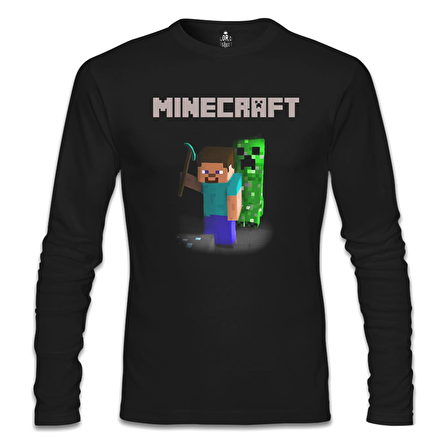 Minecraft - 7 Siyah Erkek Sweatshirt