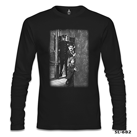 Charlie Chaplin Siyah Erkek Sweatshirt