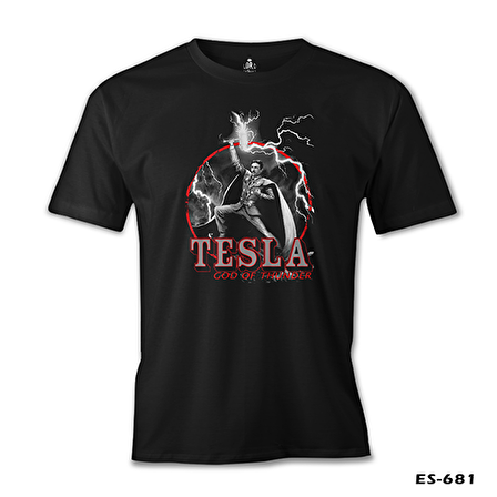 Tesla - God of Thunder Siyah Erkek Tshirt