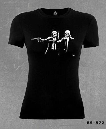 Star Wars & Pulp Fiction Siyah Bayan Tshirt