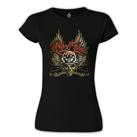 Motosiklet - Rebel Siyah Bayan Tshirt
