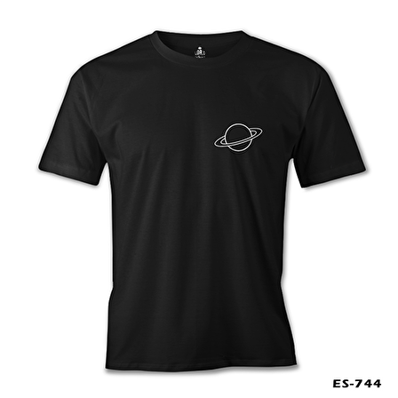 Saturn Logo Siyah Erkek Tshirt