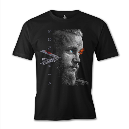 Vikings - Ragnar II Siyah Erkek Tshirt