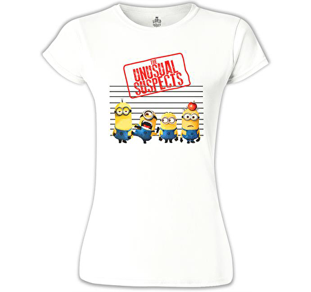 Minions - The Unusual Suspects Beyaz Bayan Tshirt