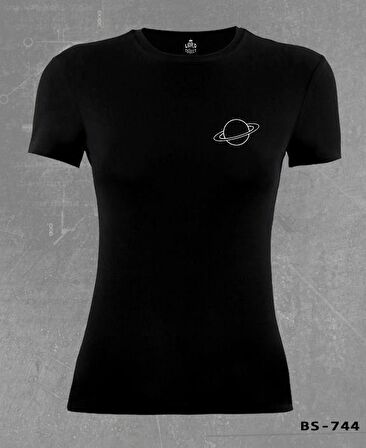 Saturn Logo Siyah Bayan Tshirt