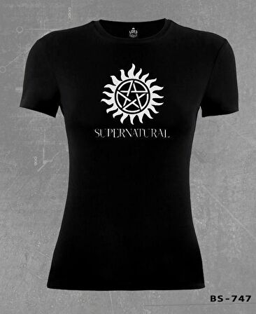 Supernatural Logo Siyah Bayan Tshirt