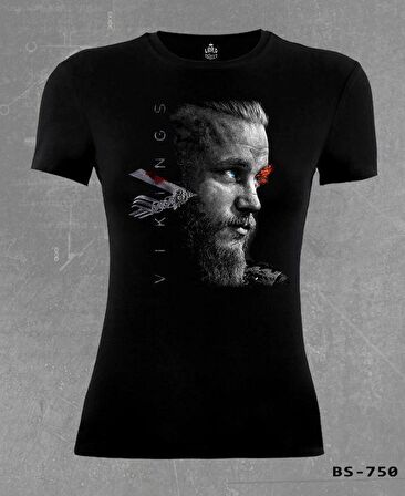 Vikings - Ragnar II Siyah Kadın Tshirt