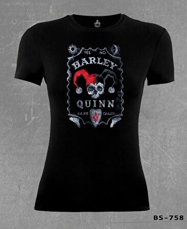 Harley Quinn - Sane Crazy Siyah Bayan Tshirt