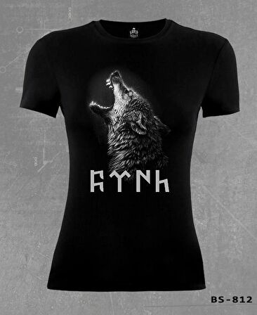 Türk Kurt Siyah Bayan Tshirt