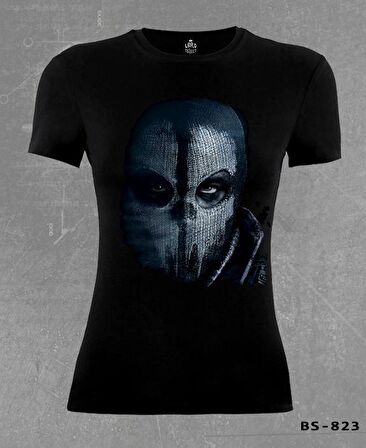Call of Duty - Ghosts Mask Siyah Kadın Tshirt