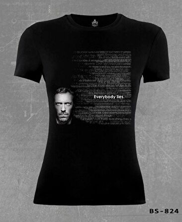 House - Everybody Lies Siyah Bayan Tshirt