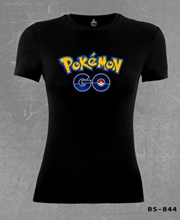 Pokemon Go - Logo Siyah Bayan Tshirt