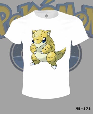 Pokemon - Sandshrew Beyaz Erkek Tshirt