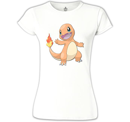 Pokemon - Charmander Beyaz Bayan Tshirt