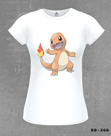 Pokemon - Charmander Beyaz Bayan Tshirt
