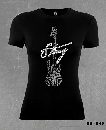 Sting - Guitar Siyah Bayan Tshirt