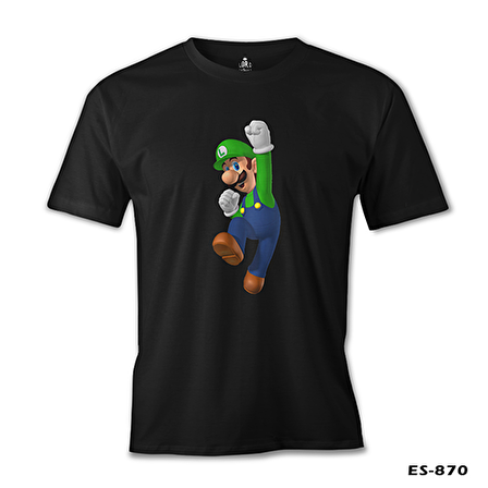 Mario & Luigi - Luigi  Siyah Erkek Tshirt