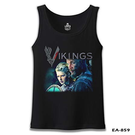 Vikings - Ragnar & Lagertha Siyah Erkek Atlet