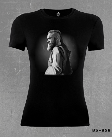 Vikings - Ragnar Siyah Bayan Tshirt