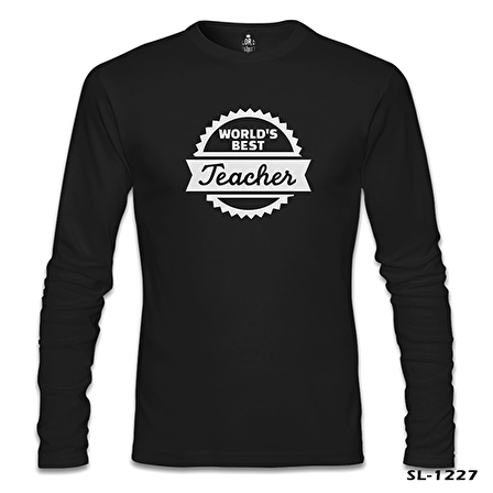 World's Best Teacher Öğretmenler Günü Siyah Erkek Sweatshirt