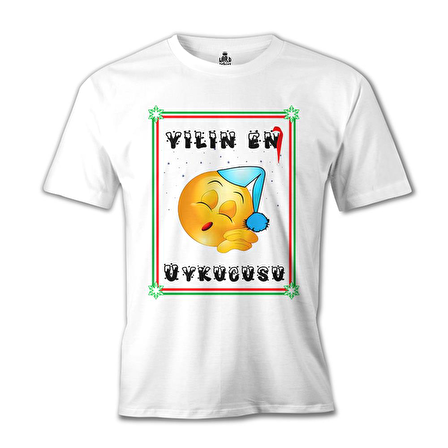 Yılın En Uykucusu Beyaz Erkek Tshirt