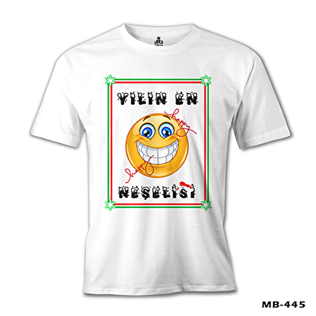 Yılın En Neşelisi Beyaz Erkek Tshirt