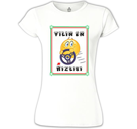 Yılın En Hızlısı Beyaz Bayan Tshirt