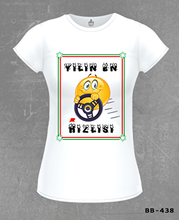Yılın En Hızlısı Beyaz Bayan Tshirt