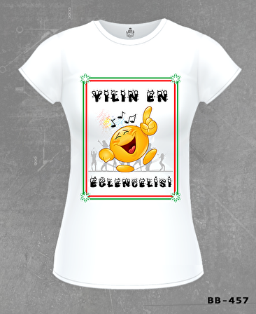 Yılın En Eğlencelisi Beyaz Bayan Tshirt