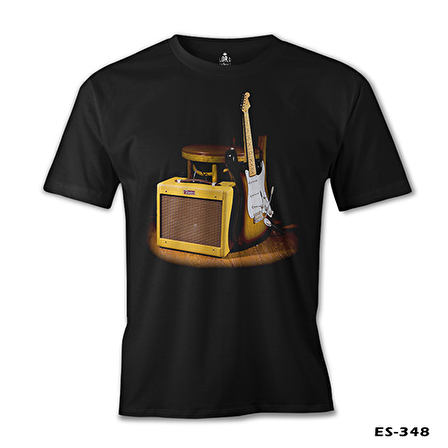 Fender and the Rock 'n Roll Siyah Erkek Tshirt
