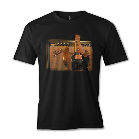 Gitar - Fender 2 Siyah Erkek Tshirt