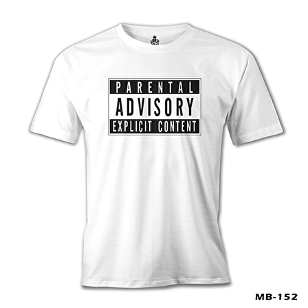 Parental Advisory Explicit Content Beyaz Erkek Tshirt