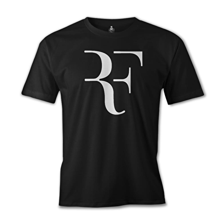 Roger Federer - Logo Siyah Erkek Tshirt