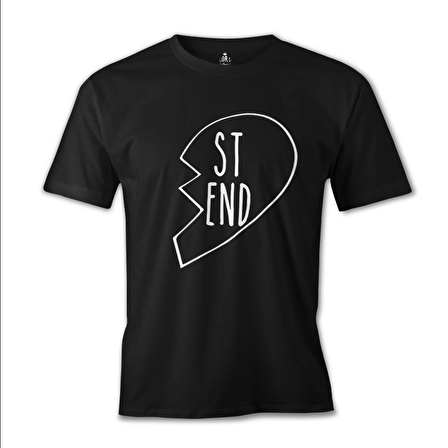 Best Friends Kalp 1/2 - 2 Siyah Erkek Tshirt