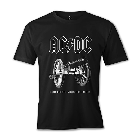 AC DC - For Those About To Rock Cover Siyah Erkek Tshirt
