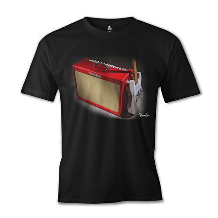Gitar - Fender 1 Siyah Erkek Tshirt