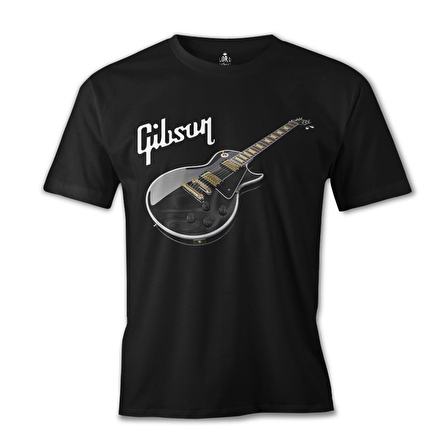 Gitar - Gibson 1 Siyah Erkek Tshirt