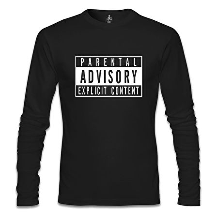 Parental Advisory Explicit Content Siyah Erkek Sweatshirt
