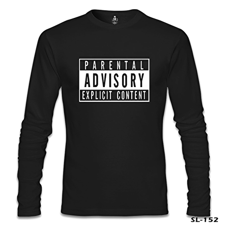 Parental Advisory Explicit Content Siyah Erkek Sweatshirt