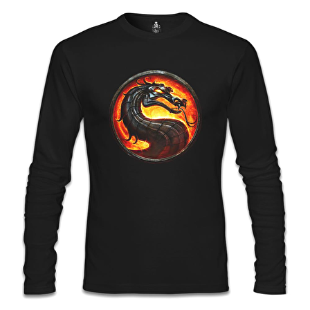Mortal Combat Logo Siyah Erkek Sweatshirt
