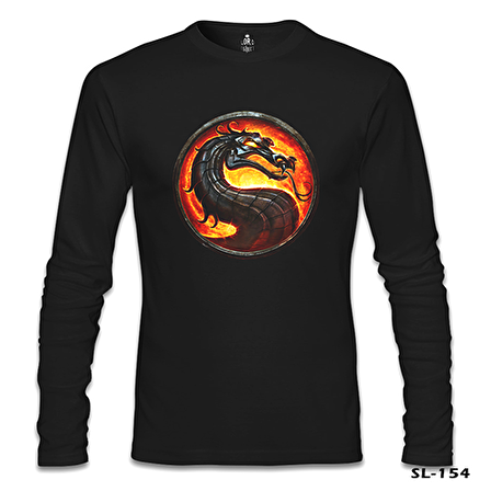 Mortal Combat Logo Siyah Erkek Sweatshirt