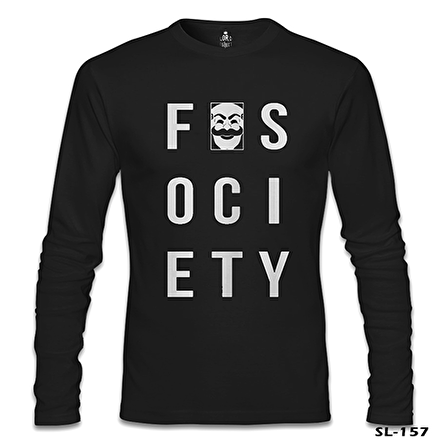 Mr. Robot - Fsociety Logo Siyah Erkek Sweatshirt