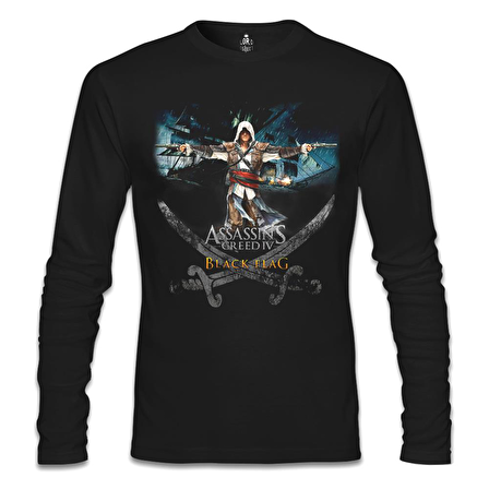 Assassin's Creed 4 Siyah Erkek Sweatshirt