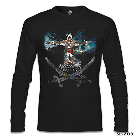 Assassin's Creed 4 Siyah Erkek Sweatshirt