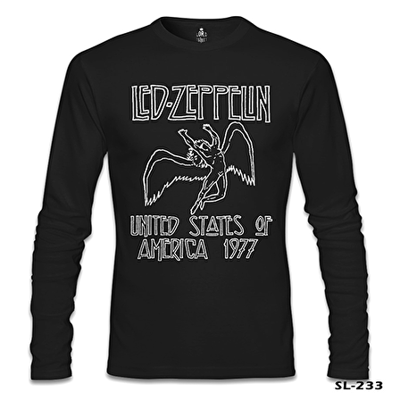 Led Zeppelin - 1977 Siyah Erkek Sweatshirt